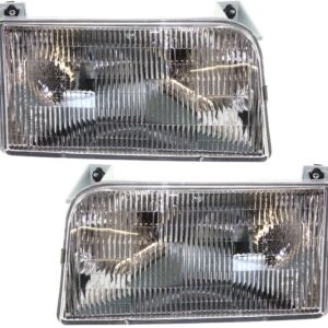 Evan Fischer Driver and Passenger Side Headlight Set of 2 Compatible with 1992-1996 Ford F-150, 1992-1996 F-250, 1992-1997 F-350 & 1992-1996 Bronco - FO2503114, FO2502118