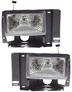 evan fischer driver and passenger side headlight set of 2 compatible with 1991-1994 ford explorer, 1989-1992 ranger & 1989-1990 bronco ii - fo2502107, fo2503107