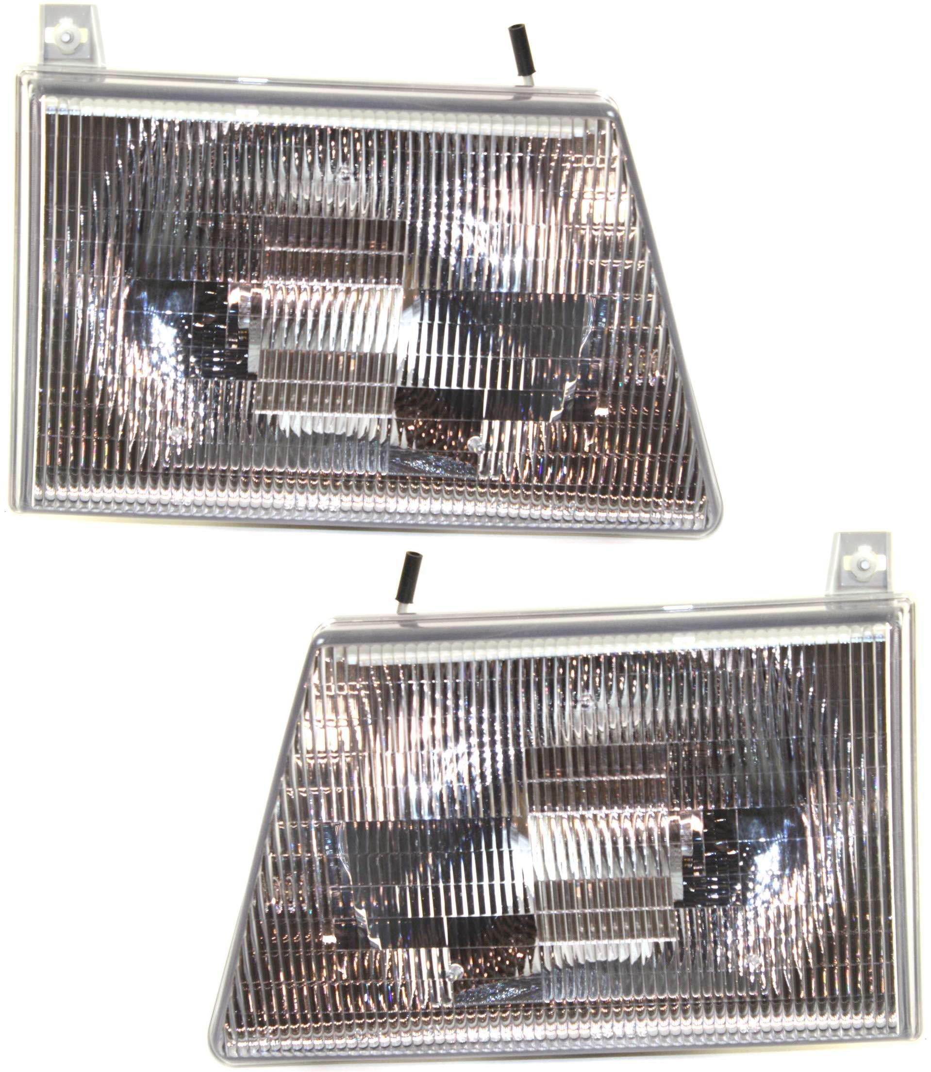 Evan Fischer Driver and Passenger Side Headlight Set of 2 Compatible with 1997-2002 Ford E-150 Econoline, 1997-1998 E-350 Econoline, 1997-2002 E-150 Econoline Club Wagon & 1997-2002 E-250 Econoline