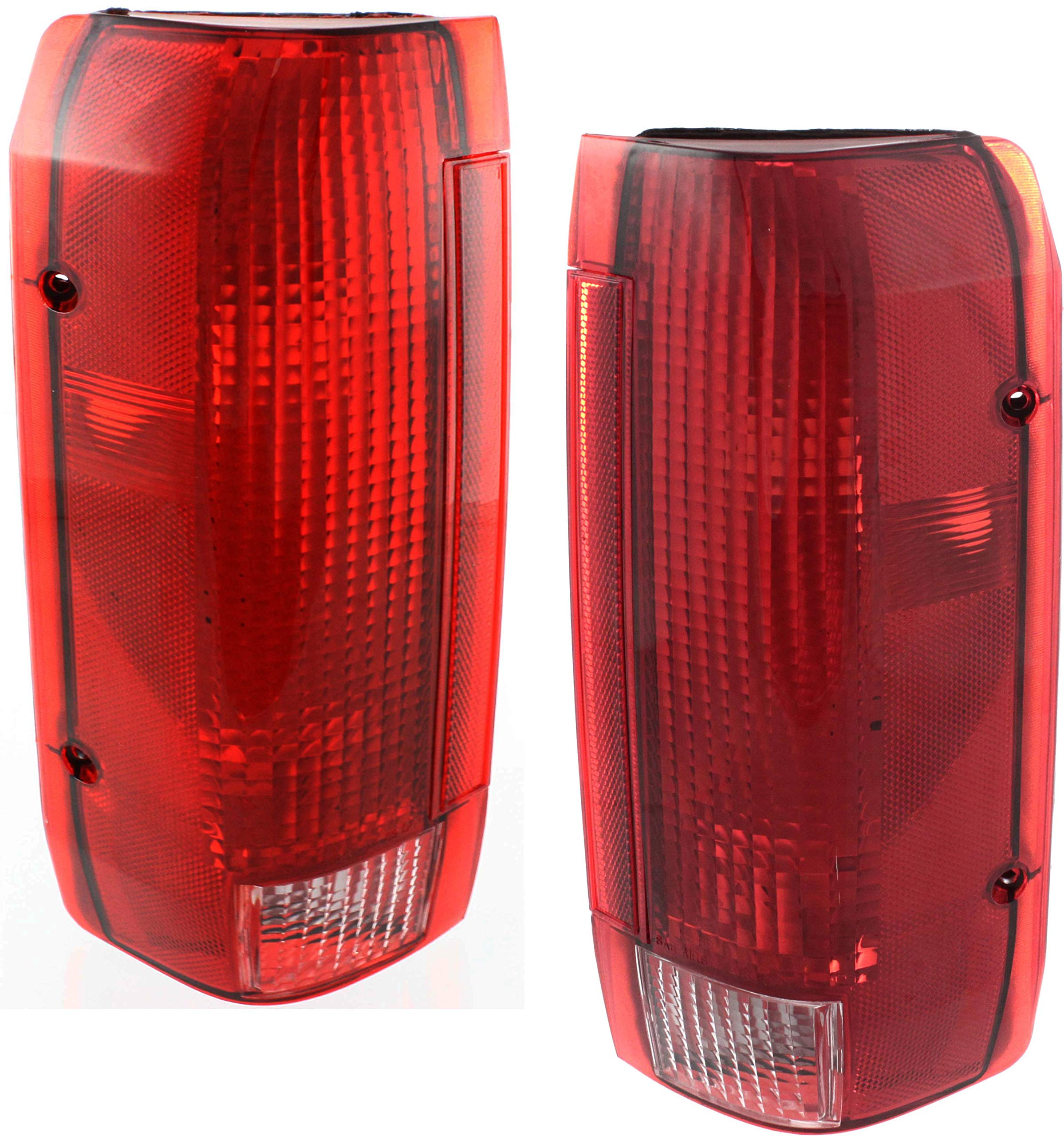 Evan Fischer Driver and Passenger Side Tail Light Set Compatible With 1990-1996 Ford F-150, Fits 1990-1997 Ford F-250 and F-350, 1990-1996 Bronco