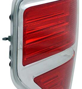 Evan Fischer Driver Side Tail Light Compatible with 2009-2014 Ford F-150 Styleside Red Lens Chrome Trim CAPA