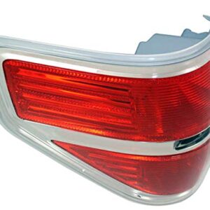 Evan Fischer Driver Side Tail Light Compatible with 2009-2014 Ford F-150 Styleside Red Lens Chrome Trim CAPA