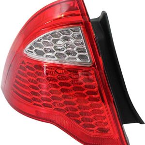 Evan Fischer Driver Side Tail Light Assembly Compatible with 2010-2012 Ford Fusion Lens and Housing