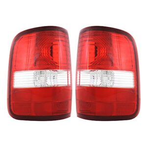 evan fischer tail light lens and housing compatible with 2004-2008 ford f-150 driver and passenger side set