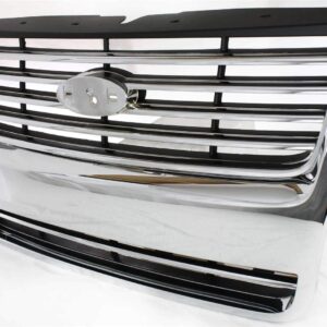 Evan Fischer Grille Assembly Compatible with 2006-2010 Ford Explorer Chrome Shell with Painted Black Insert CAPA With emblem provision Plastic Grille FO1200476C