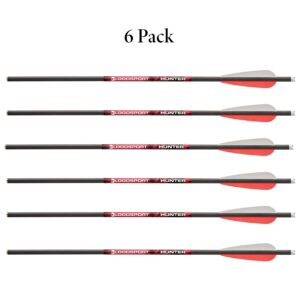 BloodSport Hunter Precise Durable Carbon Hunting Arrow for Crossbow - 22" Length, 300 Grains, 300 Spine.003 Straightness.300 I.D.344 O.D, 6 Pack Black