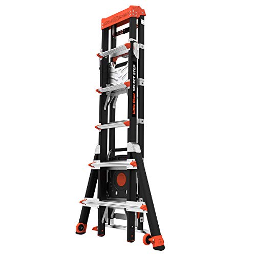 Little Giant Ladders, Select Step, 6 to 10 ft, Adjustable Step Ladder, Fiberglass, Type IAA, 375 lbs weight rating, (15131-001)