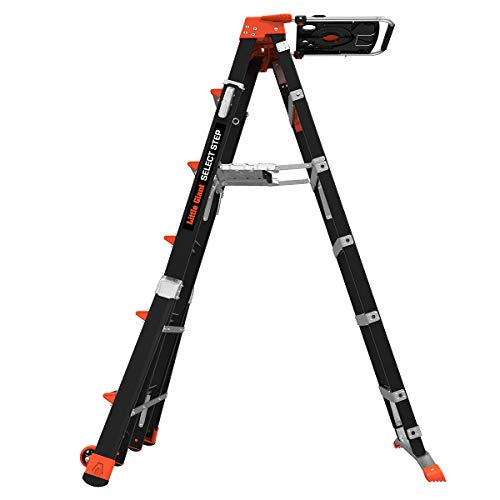 Little Giant Ladders, Select Step, 6 to 10 ft, Adjustable Step Ladder, Fiberglass, Type IAA, 375 lbs weight rating, (15131-001)