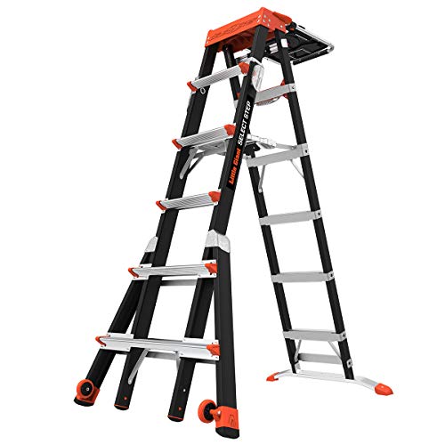 Little Giant Ladders, Select Step, 6 to 10 ft, Adjustable Step Ladder, Fiberglass, Type IAA, 375 lbs weight rating, (15131-001)