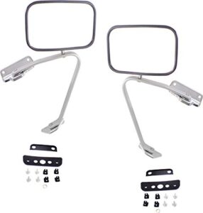 kool vue left & right door mirrors compatible with ford f-150 1987-1991 polished pair