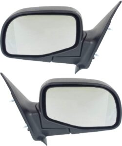 kool vue left & right door mirrors compatible with ford ranger 1998-2005 paintable pair extended cab