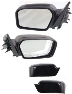 kool vue left & right power heated door mirrors compatible with ford fusion 2006-2012 with puddle lamp with 2 caps pair