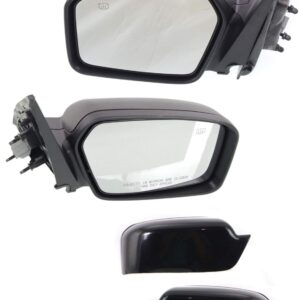 Kool Vue Left & Right Power Heated Door Mirrors Compatible With Ford Fusion 2006-2012 With Puddle Lamp with 2 Caps Pair