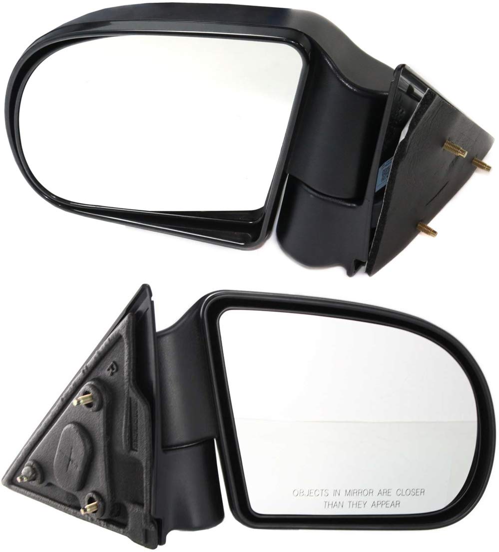 Kool-Vue Mirror Set of 2 Compatible with 1999-2004 Chevrolet S10, 1999-2005 Blazer, Fits 1999-2004 GMC Sonoma & 1999-2005 Jimmy Driver and Passenger Side Manual Folding, Textured Black, Manual Glass