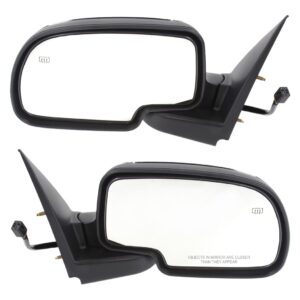 Kool Vue Left & Right Power Heated Door Mirrors Compatible With Chevrolet Silverado 1500 1999-2002 Without Puddle Lamp Chrome Pair Extended Cab & Standard Cab