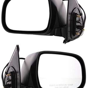 Kool Vue Mirror Set of 2 Compatible with 2005-2011 Toyota Tacoma Driver and Passenger Side Manual Folding, Textured Black, Power Glass