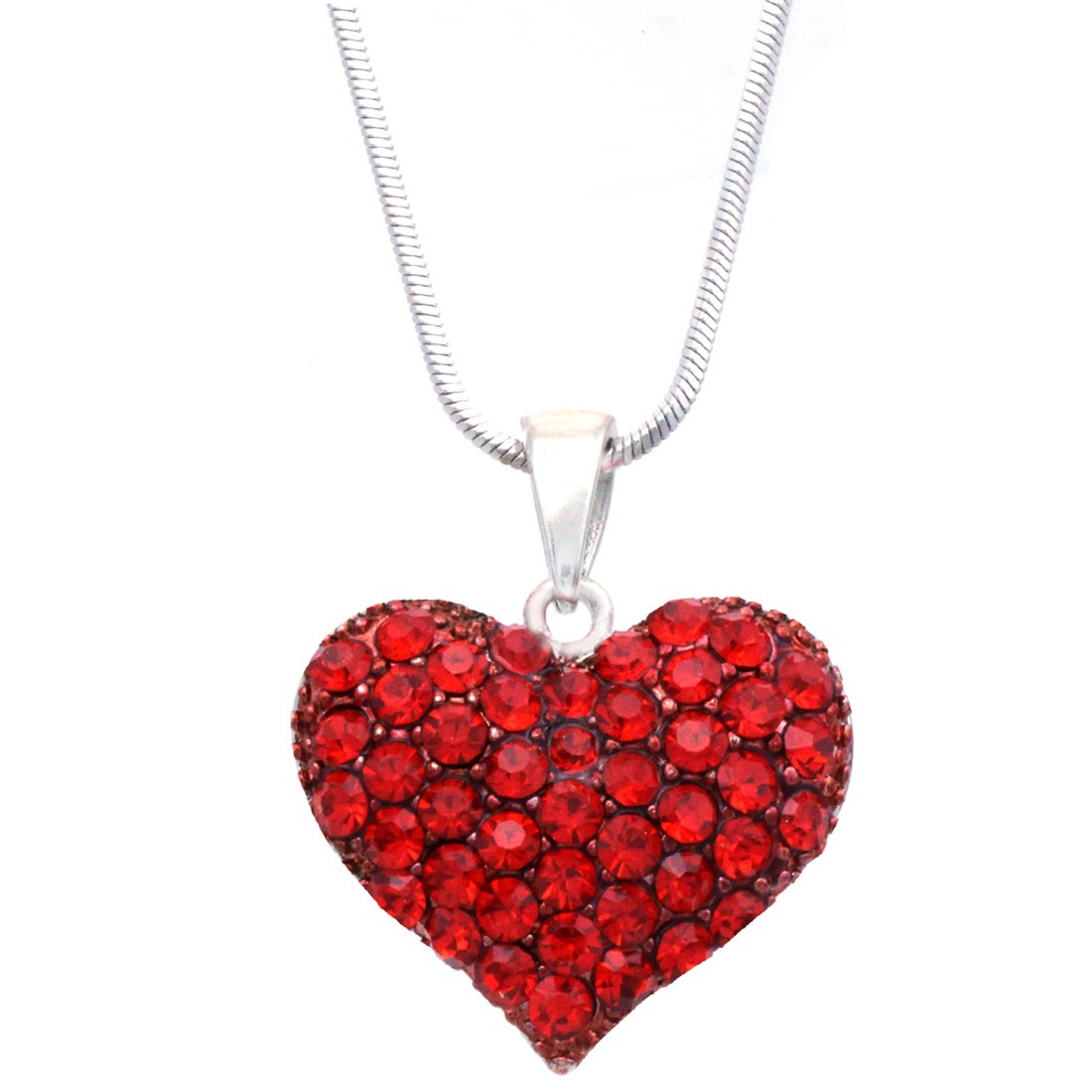 Soulbreezecollection Valentine's Day Gift Love Red Heart Necklace Pendant Charm Women Fashion Jewelry