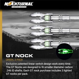 Nockturnal Lighted Nocks for Arrows with .246 / .244/204 Inside Diameter, Green