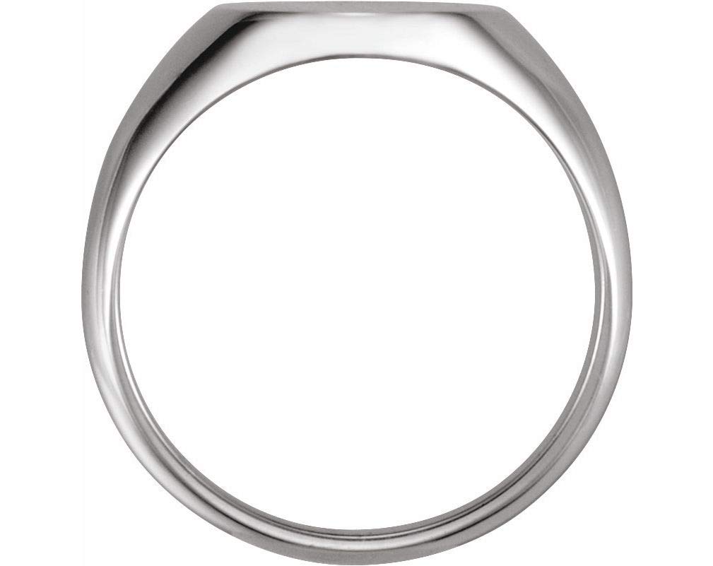 The Men's Jewelry Store (Unisex Jewelry) Sterling Silver Satin Brushed Oval Top Signet Pinky Ring (12x10mm) Size 7