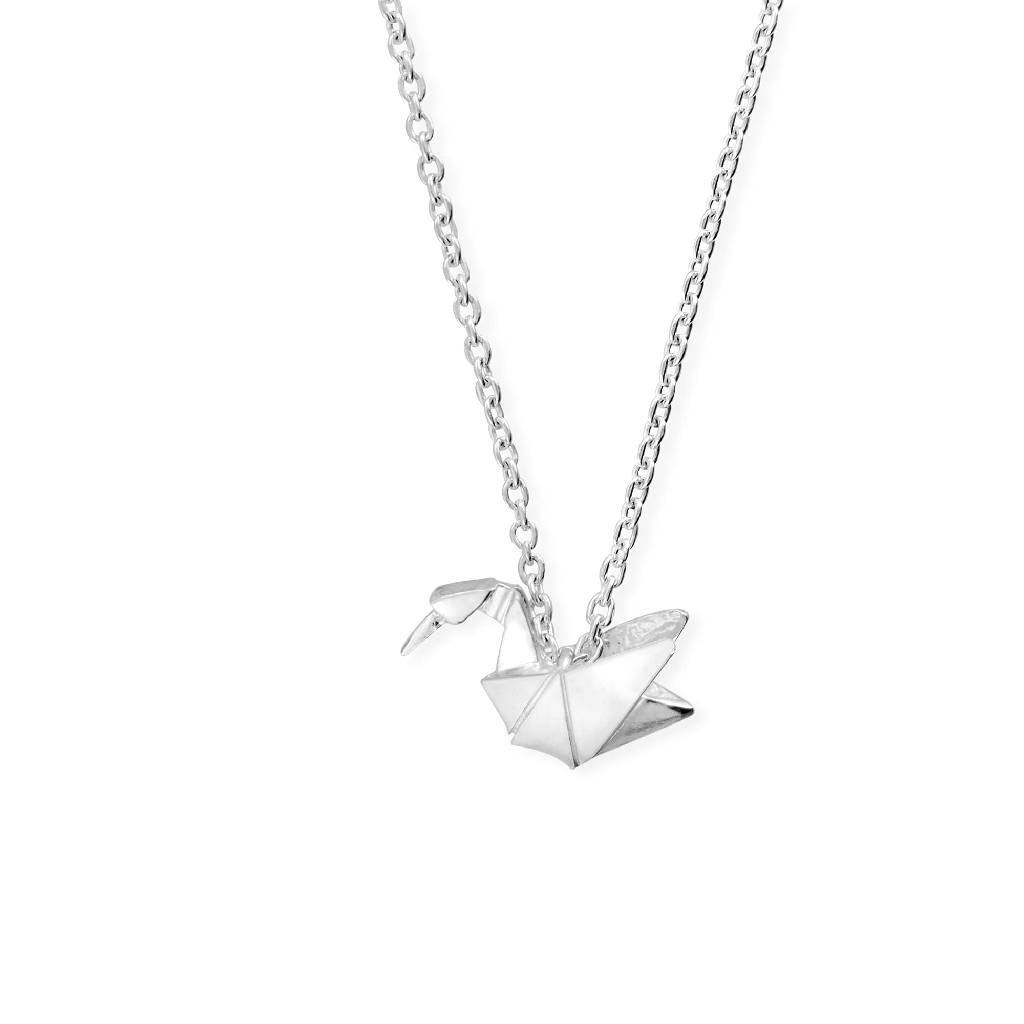 Boma Jewelry Sterling Silver Origami Crane Necklace, 16 inches