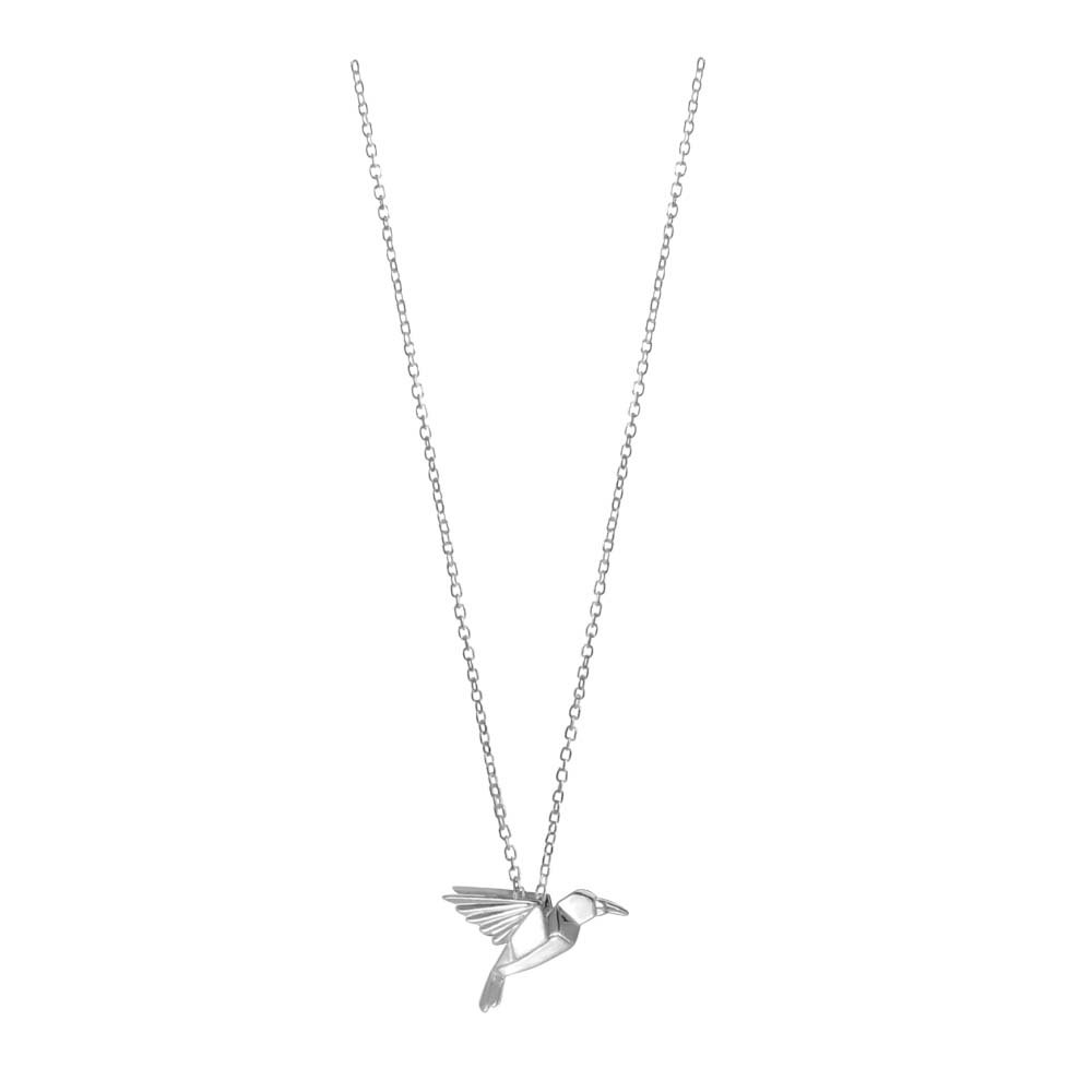 Boma Jewelry Sterling Silver Origami Bird Necklace, 16 inches