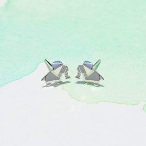 Boma Jewelry Sterling Silver Origami Elephant Stud Earrings