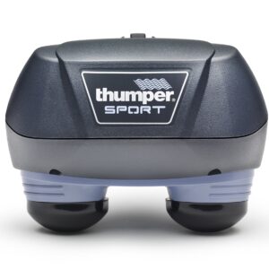 Thumper Sport Percussive Massager - Deep tissue home use massager for muscles, back, shoulders, legs, arms. Portable percussive therapy action electric handheld massager with long handle