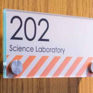 6 x 3-Inch Complete Sign Systems, Green Edge Acrylic Plates, Stainless Steel Standoff Screws