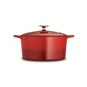 Tramontina Covered Round Dutch Oven Enameled Cast Iron 6.5-Quart, Gradated Red, 80131/048DS