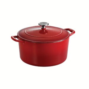 Tramontina Covered Round Dutch Oven Enameled Cast Iron 6.5-Quart, Gradated Red, 80131/048DS