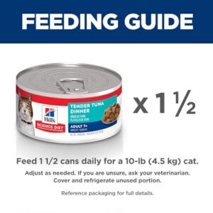 Hill's Science Diet Adult 7+, Senior Adult 7+ Premium Nutrition, Wet Cat Food, Tuna Stew, 5.5 oz Can, Case of 24