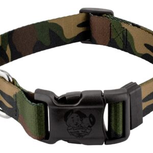 Country Brook Petz - Deluxe Woodland Camo Dog Collar - Made in The U.S.A. - Camouflage Collection Featuring Rugged Designs (1 Inch, Extra Large)