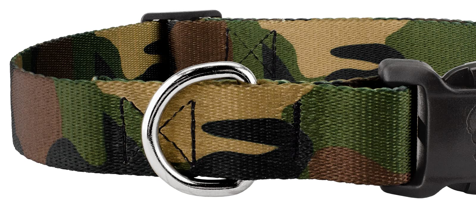 Country Brook Petz - Deluxe Woodland Camo Dog Collar - Made in The U.S.A. - Camouflage Collection Featuring Rugged Designs (1 Inch, Extra Large)