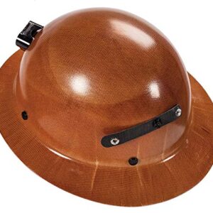 MSA 460389 Skullgard Full-Brim Hard Hat with Staz-on Pinlock Suspension, Lamp Bracket and Cord Holder | Non-slotted Cap, Made of Phenolic Resin, Radiant Heat Loads up to 350F - Standard Size in Tan