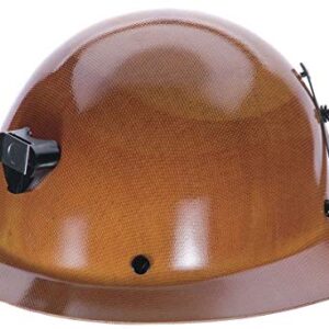 MSA 460389 Skullgard Full-Brim Hard Hat with Staz-on Pinlock Suspension, Lamp Bracket and Cord Holder | Non-slotted Cap, Made of Phenolic Resin, Radiant Heat Loads up to 350F - Standard Size in Tan