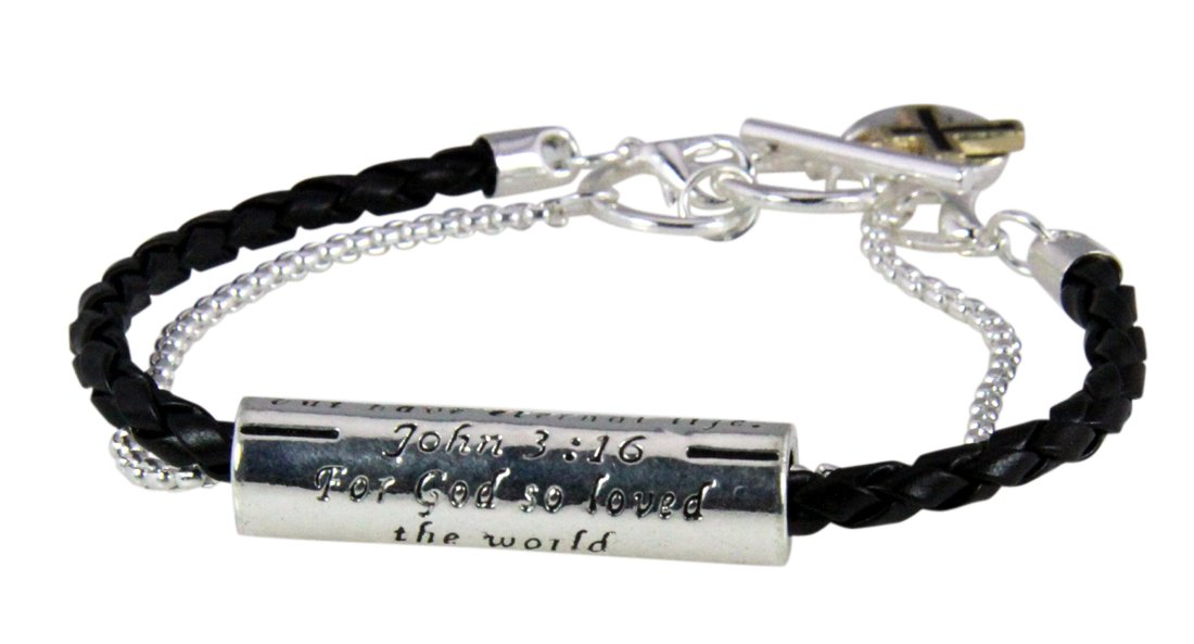 4030547 John 3:16 Charm Christian Stretch Bracelet Jesus Religious Christ Bible