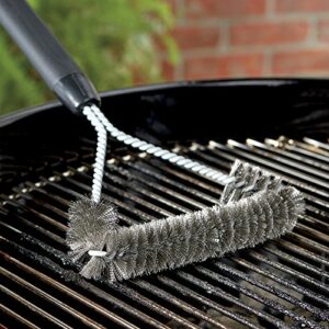 Weber 3-Sided Grill Brush, 12 Inch, Black