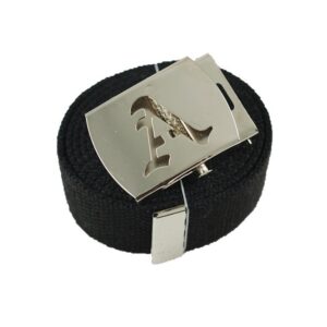 bodyjewelryonline old english initial a canvas military web black belt & silver buckle 60 inch