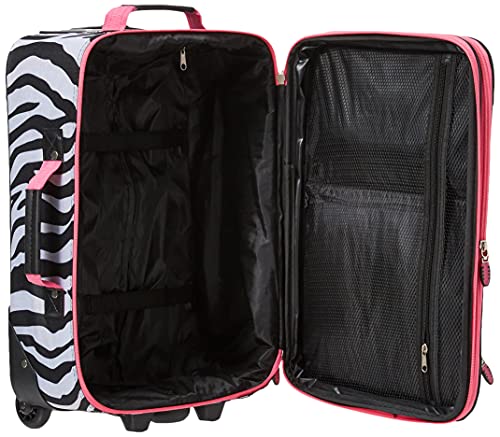 Rockland Fashion Softside Upright Luggage Set, Pink Zebra, 2-Piece (14/19)