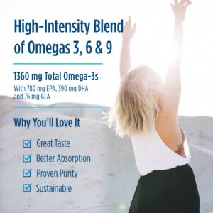 Nordic Naturals Complete Omega Xtra, Lemon - 60 Soft Gels - 1360 mg Omega-3 + 76 mg GLA - Healthy Skin, Joints & Cognition - Non-GMO - 30 Servings