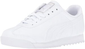 puma roma basic jr sneaker (little kid/big kid) , white/light gray, 1.5 m us little kid