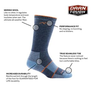 Darn Tough Vermont Merino Wool Boot Socks Full Cushion Moss Heather LG (US 10-11.5)