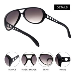 Large King of Rock Rock & Roll Aviator Sunglasses (Black)