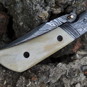 Perkin- Handmade Damascus Pocket Knife - Beautiful Folding Knife