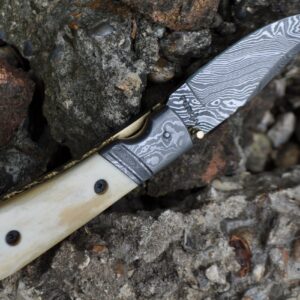 Perkin- Handmade Damascus Pocket Knife - Beautiful Folding Knife