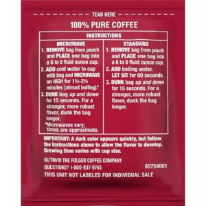 Folgers Coffee Singles Classic Roast Medium Roast Coffee, 19 Count (Pack of 12)