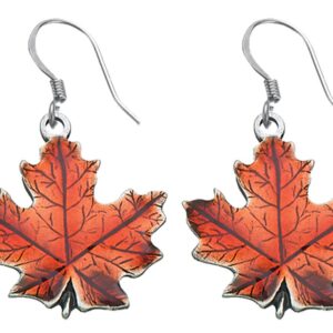 DANFORTH - Maple Leaf Fall/Autumn Earrings - 3/4” Pewter, Handcrafted, Surgical Steel Wires, Made In USA