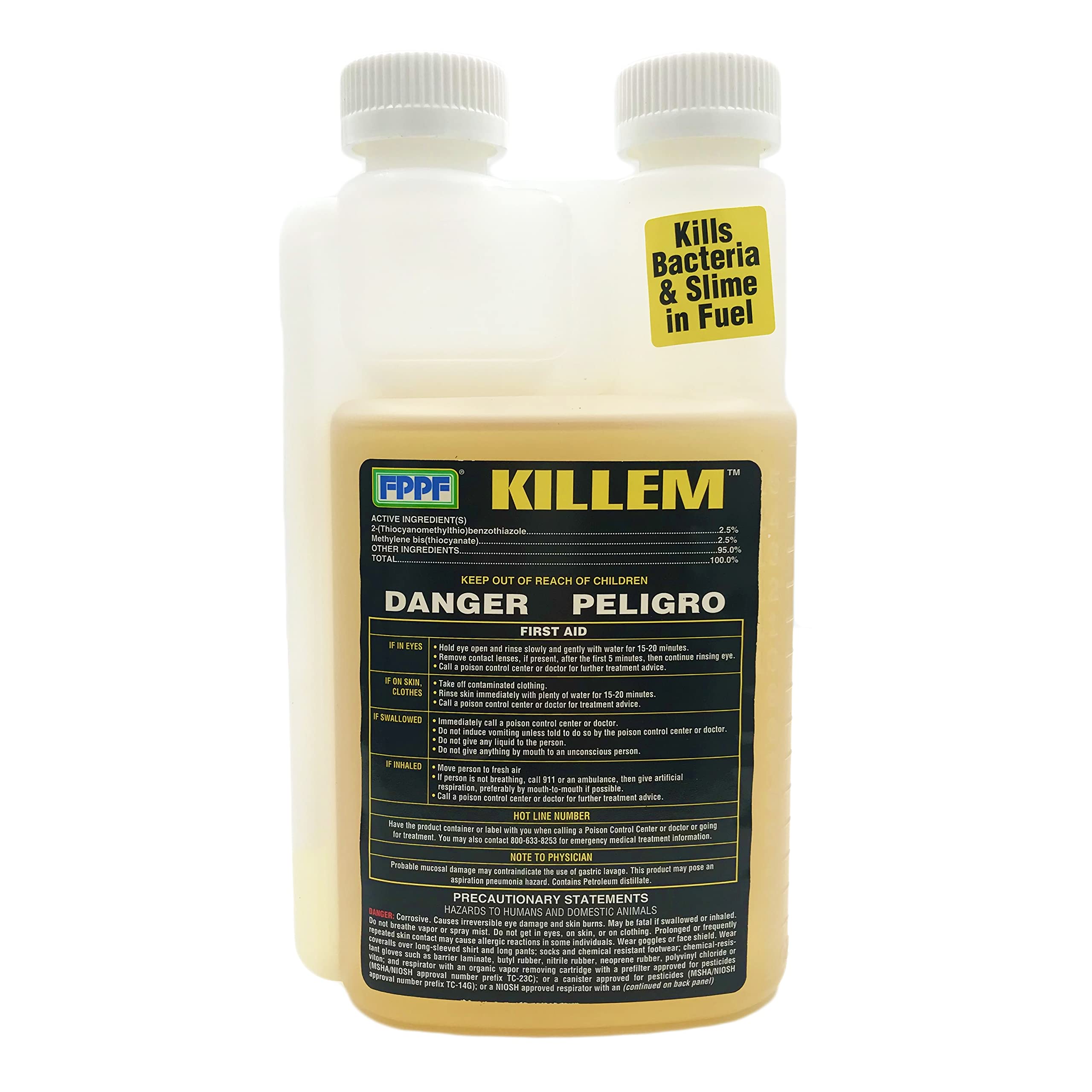 FPPF 00119 KILLEM BIOCIDE 16 OZ. BOTTLE, TREATS 1920 GALLONS OF DIESEL FUEL PER BOTTLE