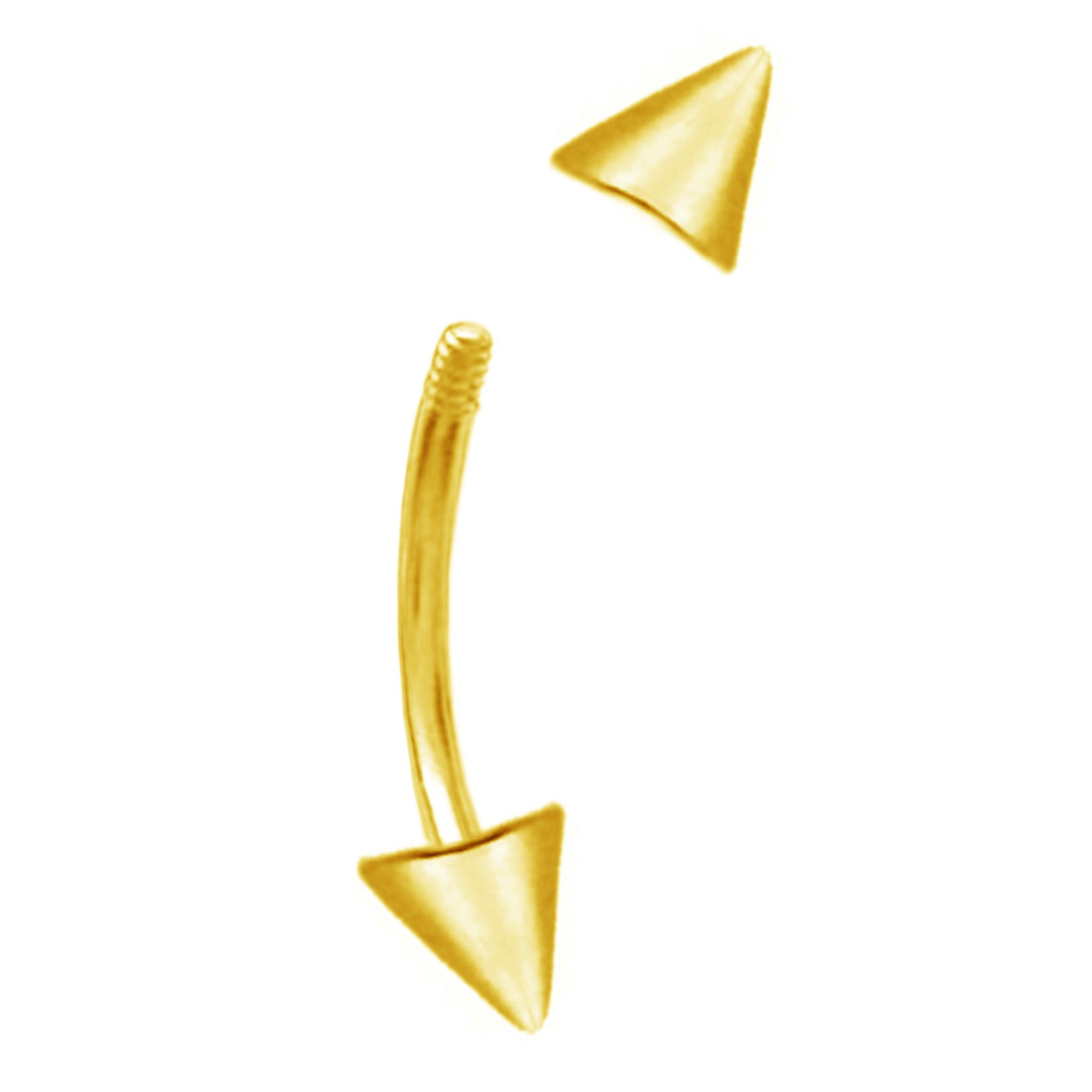 Ritastephens 14k Solid Gold Yellow Cone Eyebrow Ring Body Jewelry