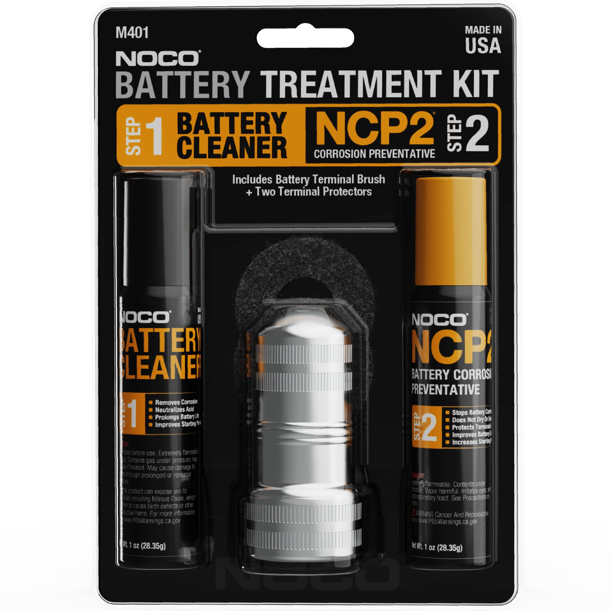 NOCO NCP2 M401 Battery Terminal Cleaning Kit With Battery Corrosion Preventative Spray, Battery Cleaner Spray, Battery Terminal Cleaning Brush, And Anti-Corrosion Washers